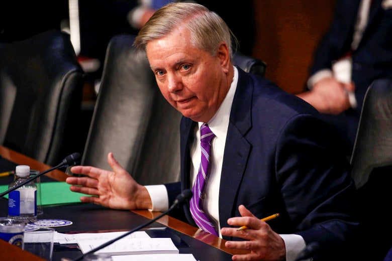 Lindsey Graham at a Capitol Hill hearing.